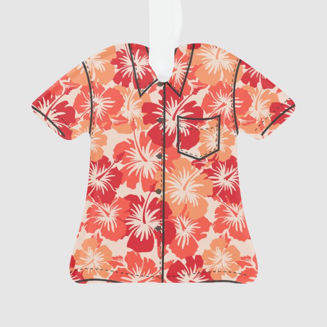 Adorno Camisa de hawaiana floral hawaiana del hibisco (Anverso)