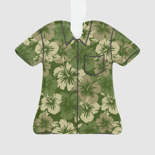 Adorno Camisa de hawaiana floral hawaiana del hibisco (Anverso)