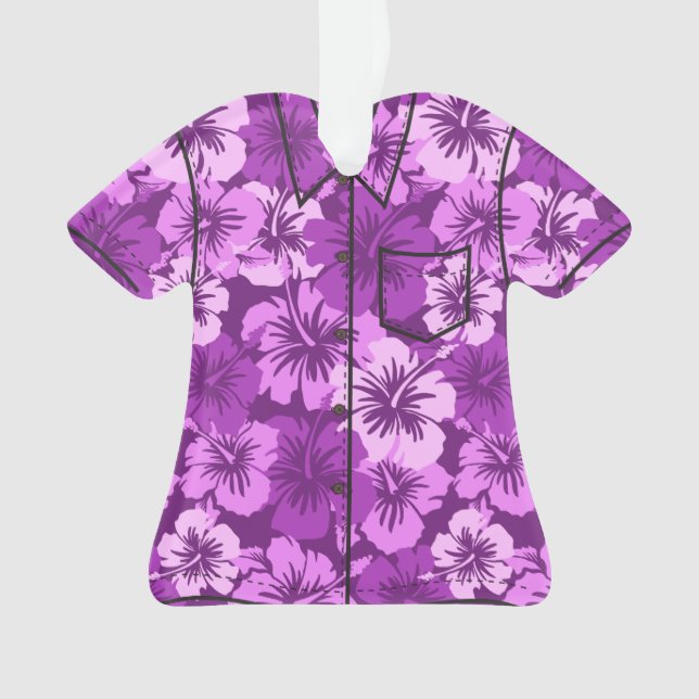 Adorno Camisa de hawaiana floral hawaiana del hibisco (Anverso)