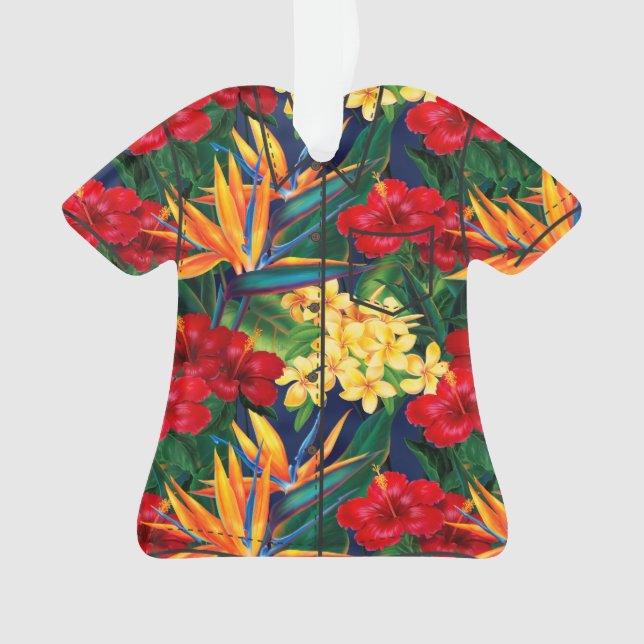 Adorno Camisa de hawaiana floral hawaiana del paraíso (Anverso)