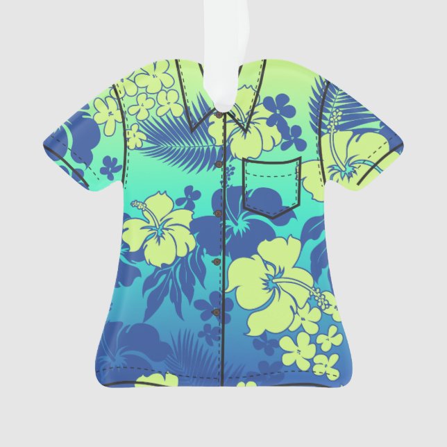 Adorno Camisa de hawaiana hawaiana de la flora del (Anverso)
