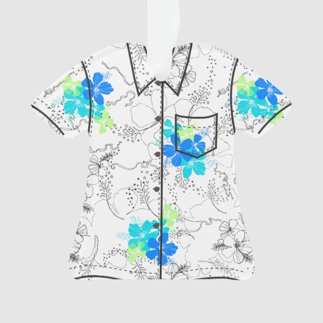 Adorno Camisa de hawaiana hawaiana del hibisco del jardín (Anverso)