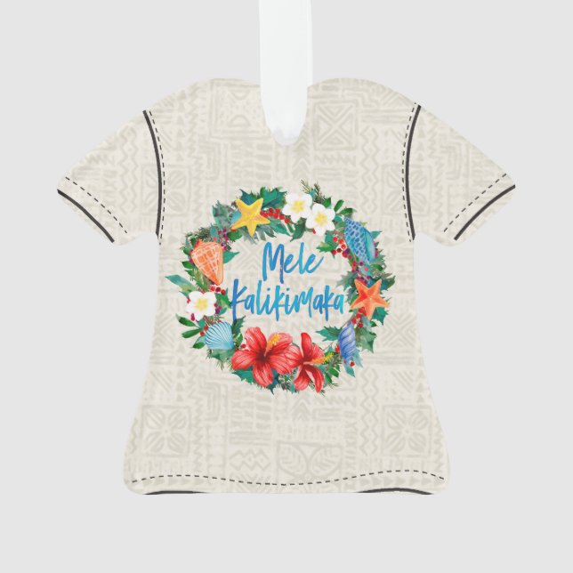 Adorno Camisa de hawaiana hawaiana del navidad de Mele (Reverso)