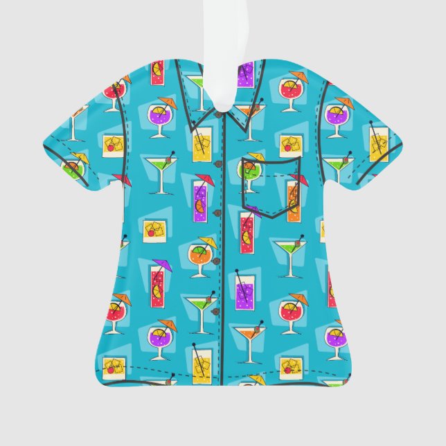 Adorno Camisa de hawaiana tropical hawaiana de la bebida (Anverso)
