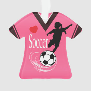 Adorno Camisa de pelota de fútbol rosa caliente