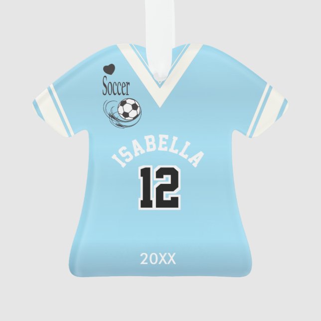 Adorno Camisa del fútbol de los azules cielos (Reverso)