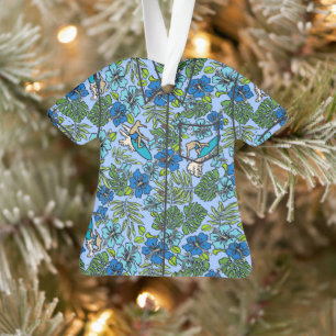 Adorno Camisa hawaiana de surf Pareau Hibiscus - azul