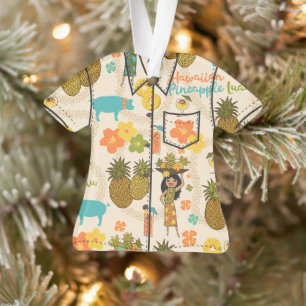 Adorno Camisas Aloha Chica Hula de Pineapple Luau Hawaiia
