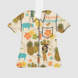 Adorno Camisas Aloha Chica Hula de Pineapple Luau Hawaiia