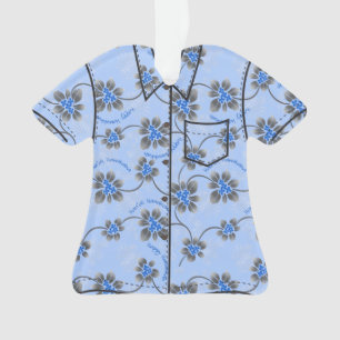 Adorno Camisas Aloha Floral Azul Hawaití Hanukkah