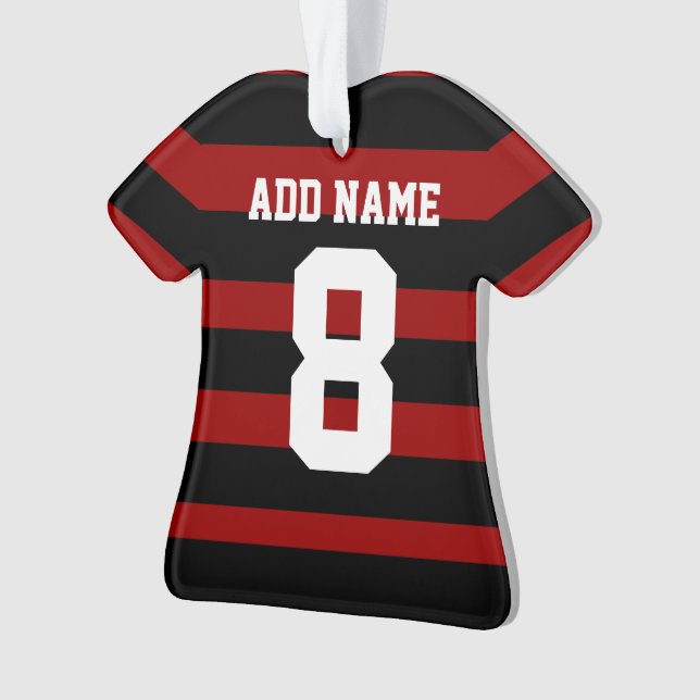 Adorno Camisas de fútbol personalizadas Rojo Negro (Anverso)