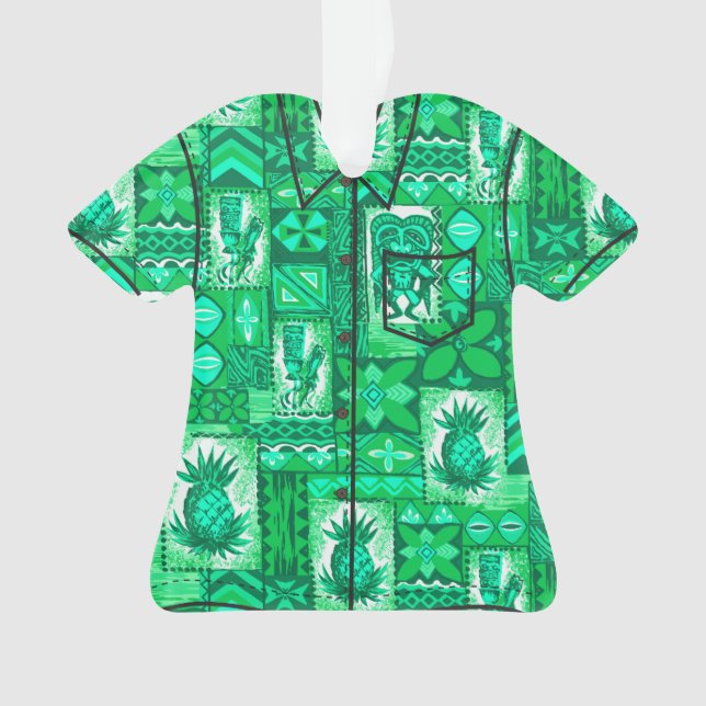 Adorno Camisas de Tapa Aloha de Pomaika’i Tiki Hawaiian (Anverso)