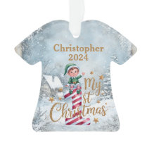 Camiseta acrílica personalizada de Navidad 1er