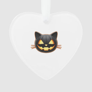 Adorno Camiseta clásica Black Cat Jack o'Lantern Emoji
