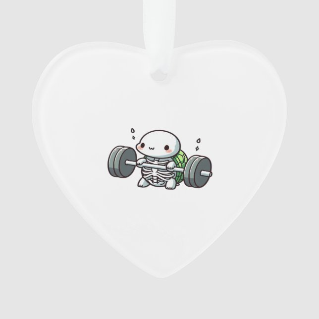 Adorno Camiseta Clásica de la Tortuga Cute Deadlift (Anverso)