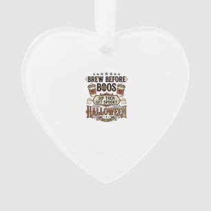 Adorno Camiseta de café de Halloween Brew Before Boos Vin
