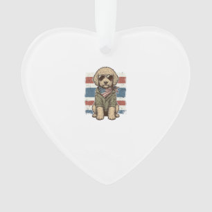 Adorno Camiseta de diseño de perro garabato patriótico vi