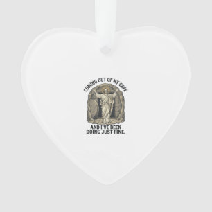Adorno Camiseta de grabado vintage de la divertida cueva