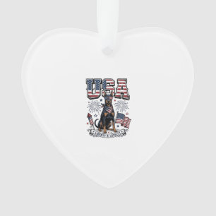 Adorno Camiseta de grabado vintage Doberman patriótico EE