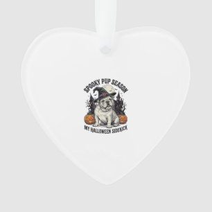 Adorno Camiseta de Halloween Bulldog Bruja Lindo Perro Gr