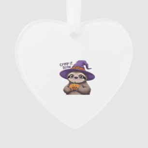 Adorno Camiseta de Halloween de bruja de perezoso lindo �