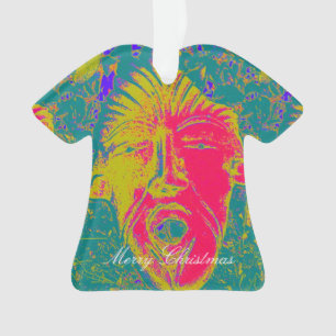 Adorno camiseta de máscara facial de feliz navidad orname