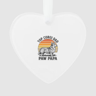 Adorno Camiseta de Papá Corgi Atardecer Vintage Regalo de
