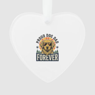 Adorno Camiseta de Papá Perro Diseño Retro de Golden Retr