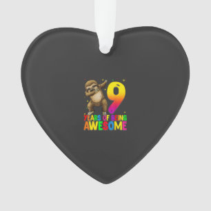 Adorno Camiseta De Perezoso De Cumpleaños De 9 Años De Ed