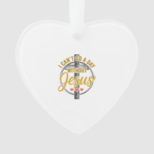 Adorno Camiseta de tipografía cristiana de la cruz de Jes