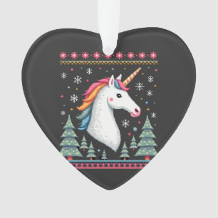Adorno Camiseta de unicornio tejido con tema de Navidad (