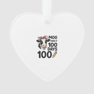 Adorno Camiseta de vaca de 100 días Diseño de escuela de 