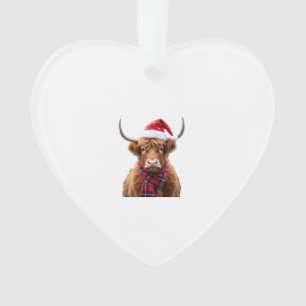 Adorno Camiseta de vaquilla de las Highlands de Boho Xmas