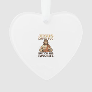 Adorno Camiseta divertida de fe vintage Jesús te ama Dise
