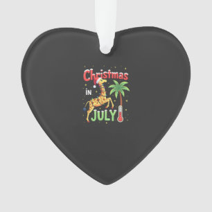Adorno Camiseta divertida de Navidad en julio Santa jiraf
