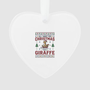 Adorno Camiseta divertida de Navidad Jirafa Trineo