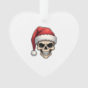 Adorno Camiseta divertida de Santa Calavera de Navidad pa
