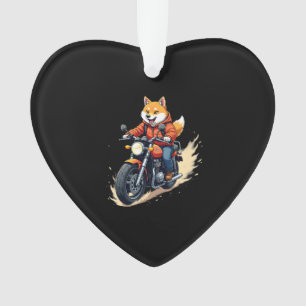 Adorno Camiseta Divertida, Shiba Inu, Motocicleta, Perro,