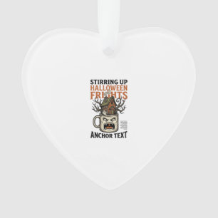 Adorno Camiseta gráfica de taza embrujada de Halloween de