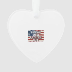 Adorno Camiseta Patriótica Marido Papá Protector Héroe Ba