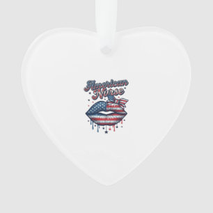 Adorno Camiseta Vectorial de Enfermera Patriota Americana