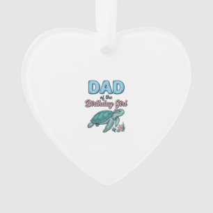 Adorno Camiseta Vintage de Papá de la Cumpleañera Tortuga