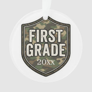 Adorno Camo de primer grado para niños   Vuelta al cole 