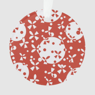 Adorno Campanas de Navidad Rojas y Blancas Patrón Festivo