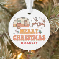 Camping Merry Christmas Reindeer Nombre Personaliz