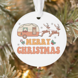 Adorno Camping Merry Christmas Reindegraphy Typography