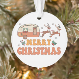 Adorno Camping Merry Christmas Reindegraphy Typography
