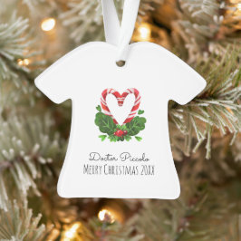 Adorno Candy Cane Heart Merry Navidad MÉDICA Año