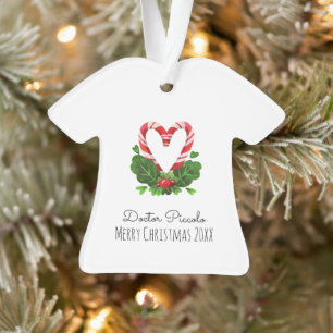 Adorno Candy Cane Heart Merry Navidad MÉDICA Año