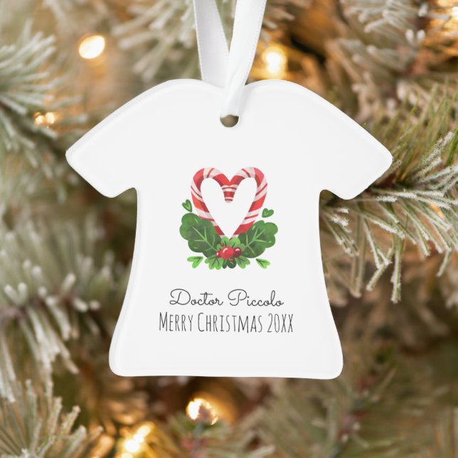 Adorno Candy Cane Heart Merry Navidad MÉDICA Año (Árbol)